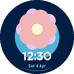 Flora watchface — blooming flower that follows the sun