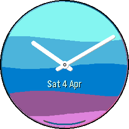 Strata watchface — layered color bands analog clock